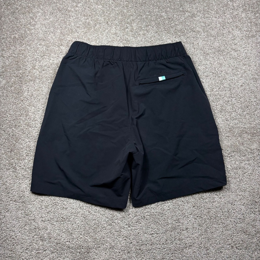 Rhoback Mens Performance Active Shorts Black Size Large 7 Inch Inseam Stretch